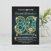 Invitation Rose chic Amethyst Bijoux Turquoises or 80e annive (Debout devant)