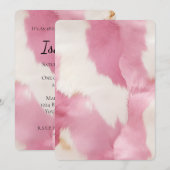 Invitation Rose chic blanc Cowgirl Anniversaire en cuir de va (Devant / Derrière)