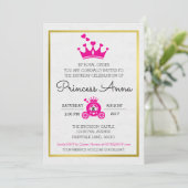 Invitation rose chic de princesse Birthday (Debout devant)