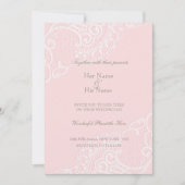 Invitation Rose Chic Élégant Dentelle Mariage (Devant)