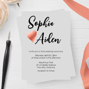 Invitation Rose chic Gold Mariage de coeur
