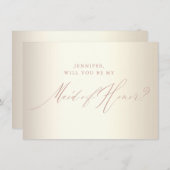 Invitation Rose chic Parties scintillant or Script blanc femm (Devant / Derrière)