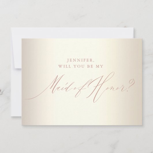 Invitation Rose chic Parties scintillant or Script blanc femm (Devant)
