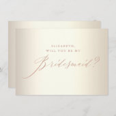 Invitation Rose Chic Parties scintillant Or Script White Brid (Devant / Derrière)