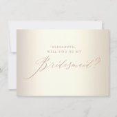 Invitation Rose Chic Parties scintillant Or Script White Brid (Devant)