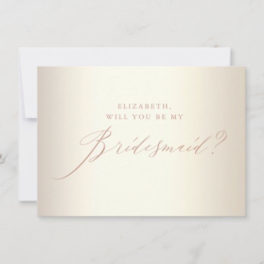 Invitation Rose Chic Parties scintillant Or Script White Brid (Devant)