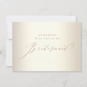 Invitation Rose Chic Parties scintillant Or Script White Brid