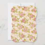 Invitation Rose Chic Shabby Baby shower Floral Rustique Bois (Dos)