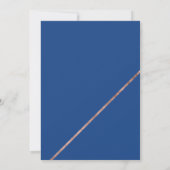 Invitation Rose chic typographie or mariage bleu (Dos)