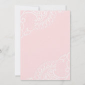 Invitation Rose chic vintage élégant mariage en dentelle (Dos)