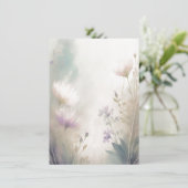 Invitation Rose clair et floral violet mariage blanc (Debout devant)