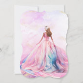 Invitation Rose Clair et Or Sweet Seize Ans (Dos)