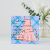 Invitation rose-clair mignon de Fête de la mariée (Debout devant)