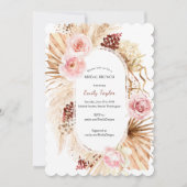 Invitation Rose clair moderne Boho Arch Pampas Grass Floral  (Devant)