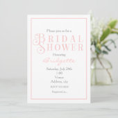 Invitation rose clair pour douche de mariée (Debout devant)
