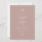 Invitation Rose classique Dusty Script Monogram Mariage (Devant)