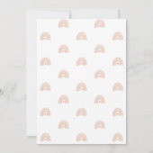 Invitation Rose Coeur mignon fille Boho Baby shower arc-en-ci (Dos)