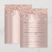 Invitation Rose Confetti Mariée Glitter Drips Douzième annive (Devant / Derrière)