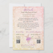 Invitation Rose coucher de soleil blush Sheer nœud Bouquet Ma (Dos)