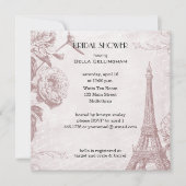 Invitation rose Couleur Tour Eiffel Douche nuptial (Devant)