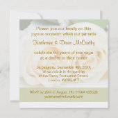 Invitation Rose crème blanche, 60e anniversaire de Mariage (Dos)