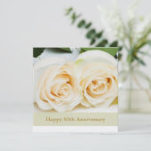 Invitation Rose crème blanche, 60e anniversaire de Mariage (Debout devant)