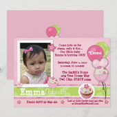 Invitation rose cupcake ADORABLE (photo) (Devant / Derrière)
