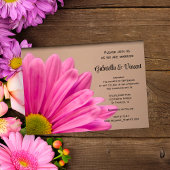 Invitation Rose Daisy sur Tan Mariage