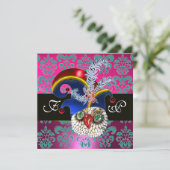 INVITATION ROSE DAMAS, CHOUETTE JOAILLE, CHAPEAU DE LUTIN, PL (Debout devant)