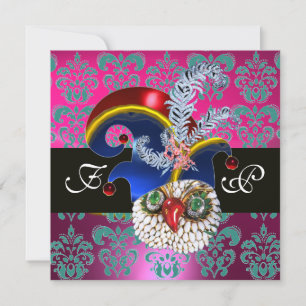 INVITATION ROSE DAMASK, JEWEL OWL, ELF CASQUETTE, PLUMES DE D