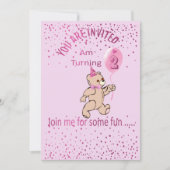 Invitation rose d'anniversaire (Devant)