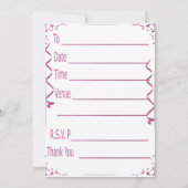 Invitation rose d'anniversaire (Dos)