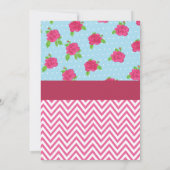 Invitation rose d'anniversaire d'Alice de (Dos)