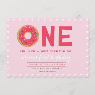 INVITATION ROSE D'ANNIVERSAIRE DE BEIGNET
