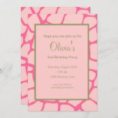 Invitation rose d'anniversaire de Gariffe (Devant / Derrière)