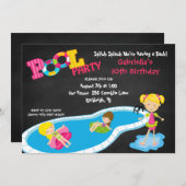 Invitation rose d'anniversaire de réception au (Devant / Derrière)