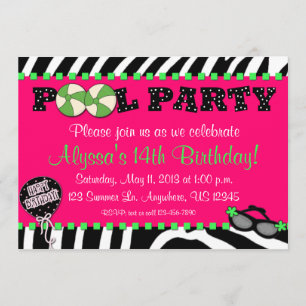 Invitation rose d'anniversaire de réception au