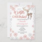 Invitation rose d'anniversaire d'hiver de parties (Devant)