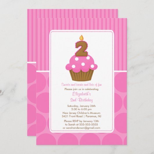 Invitation Rose d'anniversaire d'invitation d'anniversaire de (Devant / Derrière)