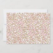 Invitation rose d'anniversaire d'or d'étincelle et (Dos)