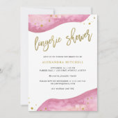 Invitation Rose d'aquarelle et douche de lingerie de Geode (Devant)