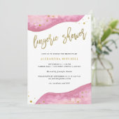 Invitation Rose d'aquarelle et douche de lingerie de Geode (Debout devant)