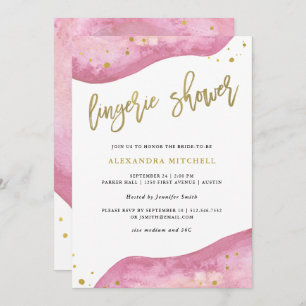 Invitation Rose d'aquarelle et douche de lingerie de Geode