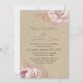 Invitation Rose d'aquarelle romantique Rustique Mariage de gl (Devant)