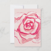 Invitation Rose d'aquarelle rose | Insertion de réception de (Dos)