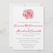 Invitation Rose d'aquarelle rose | MARIAGE (Devant)