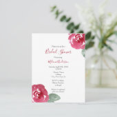 Invitation Rose d'aquarelle rouge peint à la main (Debout devant)