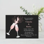 Invitation Rose d'aquarelle Vin (Debout devant)