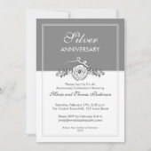 Invitation rose d'argent 25e anniversaire mariage (Devant)