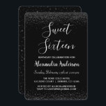 Invitation Rose d'argent Sweet sixteen pétal<br><div class="desc">Confetti Argent Sparkle Parties scintillant Sweet sixteen Anniversaire Invitation de fête. Cette invitation est parfaite pour le Rose Confetti Sparkle Parties scintillant Sweet 16 Anniversaire à la recherche de célébrer avec des Roses floraux pour la Saint-Valentin.</div>